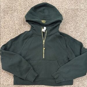 EEUC Lululemon Legacy Green Half Zip Cropped Hoodie XS/S